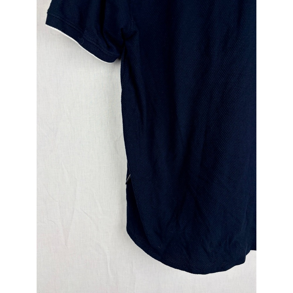 Kenneth Cole New York Mens Navy Blue XL Polo Shirt Textured Short Sleeve - Picture 11 of 15